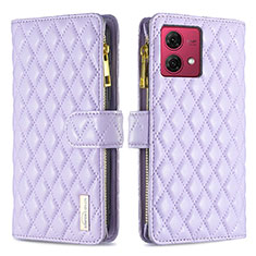 Funda de Cuero Cartera con Soporte Carcasa B12F para Motorola Moto G84 5G Morado