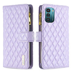 Funda de Cuero Cartera con Soporte Carcasa B12F para Nokia G11 Morado