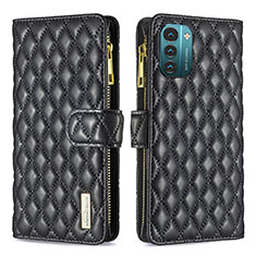 Funda de Cuero Cartera con Soporte Carcasa B12F para Nokia G21 Negro