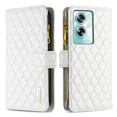 Funda de Cuero Cartera con Soporte Carcasa B12F para Oppo A2 5G Blanco