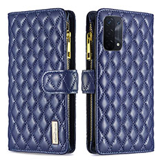 Funda de Cuero Cartera con Soporte Carcasa B12F para Oppo A54 5G Azul