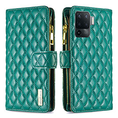 Funda de Cuero Cartera con Soporte Carcasa B12F para Oppo A94 4G Verde