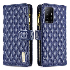 Funda de Cuero Cartera con Soporte Carcasa B12F para Oppo A94 5G Azul