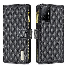 Funda de Cuero Cartera con Soporte Carcasa B12F para Oppo A94 5G Negro