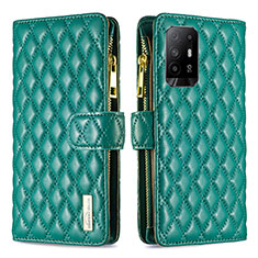 Funda de Cuero Cartera con Soporte Carcasa B12F para Oppo A94 5G Verde