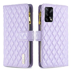 Funda de Cuero Cartera con Soporte Carcasa B12F para Oppo A95 4G Morado