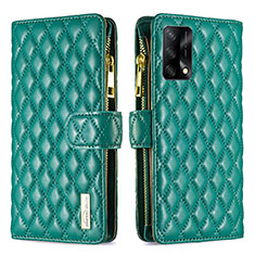 Funda de Cuero Cartera con Soporte Carcasa B12F para Oppo A95 4G Verde