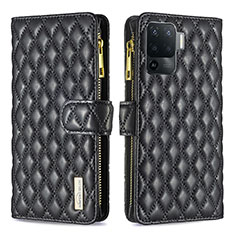 Funda de Cuero Cartera con Soporte Carcasa B12F para Oppo F19 Pro Negro