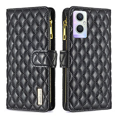 Funda de Cuero Cartera con Soporte Carcasa B12F para Oppo F21 Pro 5G Negro