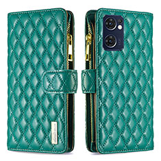 Funda de Cuero Cartera con Soporte Carcasa B12F para Oppo Find X5 Lite 5G Verde