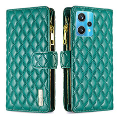 Funda de Cuero Cartera con Soporte Carcasa B12F para Realme 9 4G Verde