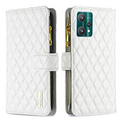 Funda de Cuero Cartera con Soporte Carcasa B12F para Realme 9 5G Blanco