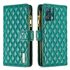 Funda de Cuero Cartera con Soporte Carcasa B12F para Realme 9 5G Verde