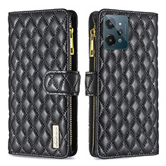 Funda de Cuero Cartera con Soporte Carcasa B12F para Realme C31 Negro