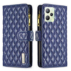 Funda de Cuero Cartera con Soporte Carcasa B12F para Realme C35 Azul