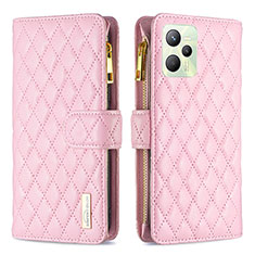 Funda de Cuero Cartera con Soporte Carcasa B12F para Realme Narzo 50A Prime Oro Rosa