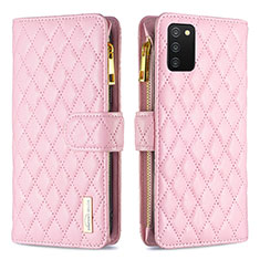 Funda de Cuero Cartera con Soporte Carcasa B12F para Samsung Galaxy A02s Oro Rosa