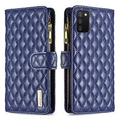 Funda de Cuero Cartera con Soporte Carcasa B12F para Samsung Galaxy A03s Azul