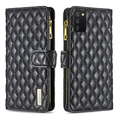 Funda de Cuero Cartera con Soporte Carcasa B12F para Samsung Galaxy A03s Negro