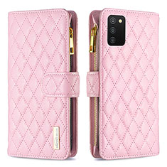 Funda de Cuero Cartera con Soporte Carcasa B12F para Samsung Galaxy A03s Oro Rosa