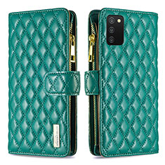 Funda de Cuero Cartera con Soporte Carcasa B12F para Samsung Galaxy A03s Verde