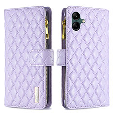 Funda de Cuero Cartera con Soporte Carcasa B12F para Samsung Galaxy A04 4G Morado