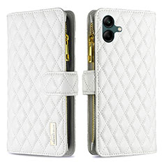 Funda de Cuero Cartera con Soporte Carcasa B12F para Samsung Galaxy A05 Blanco