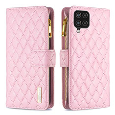 Funda de Cuero Cartera con Soporte Carcasa B12F para Samsung Galaxy A12 5G Oro Rosa