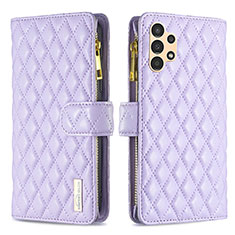 Funda de Cuero Cartera con Soporte Carcasa B12F para Samsung Galaxy A13 4G Morado