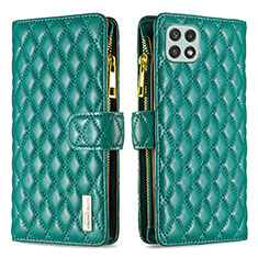 Funda de Cuero Cartera con Soporte Carcasa B12F para Samsung Galaxy A22 5G Verde