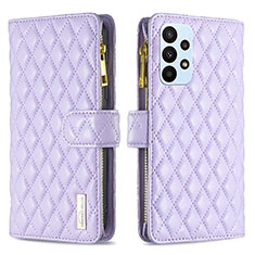 Funda de Cuero Cartera con Soporte Carcasa B12F para Samsung Galaxy A23 4G Morado