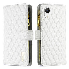 Funda de Cuero Cartera con Soporte Carcasa B12F para Samsung Galaxy A23 5G SC-56C Blanco