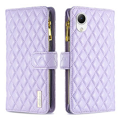 Funda de Cuero Cartera con Soporte Carcasa B12F para Samsung Galaxy A23 5G SC-56C Morado