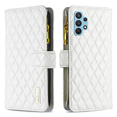 Funda de Cuero Cartera con Soporte Carcasa B12F para Samsung Galaxy A32 5G Blanco