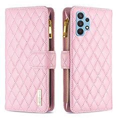 Funda de Cuero Cartera con Soporte Carcasa B12F para Samsung Galaxy A32 5G Oro Rosa