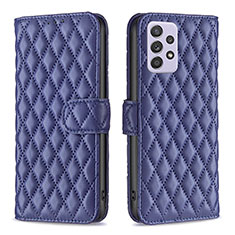 Funda de Cuero Cartera con Soporte Carcasa B12F para Samsung Galaxy A52 4G Azul