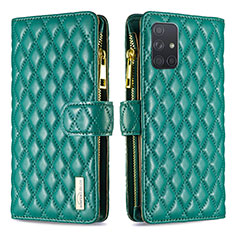 Funda de Cuero Cartera con Soporte Carcasa B12F para Samsung Galaxy A71 5G Verde