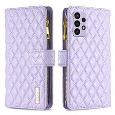 Funda de Cuero Cartera con Soporte Carcasa B12F para Samsung Galaxy A72 4G Morado