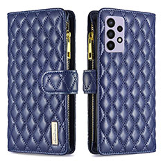 Funda de Cuero Cartera con Soporte Carcasa B12F para Samsung Galaxy A72 5G Azul