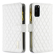 Funda de Cuero Cartera con Soporte Carcasa B12F para Samsung Galaxy S20 5G Blanco