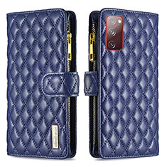 Funda de Cuero Cartera con Soporte Carcasa B12F para Samsung Galaxy S20 FE 4G Azul