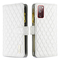 Funda de Cuero Cartera con Soporte Carcasa B12F para Samsung Galaxy S20 FE 5G Blanco