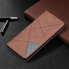 Funda de Cuero Cartera con Soporte Carcasa B12F para Samsung Galaxy S21 Ultra 5G Marron