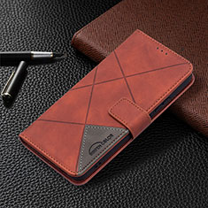 Funda de Cuero Cartera con Soporte Carcasa B12F para Samsung Galaxy S22 Plus 5G Marron