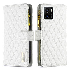 Funda de Cuero Cartera con Soporte Carcasa B12F para Vivo Y01 Blanco