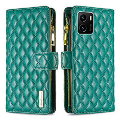 Funda de Cuero Cartera con Soporte Carcasa B12F para Vivo Y01 Verde