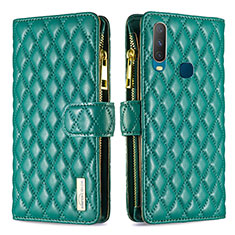 Funda de Cuero Cartera con Soporte Carcasa B12F para Vivo Y11 Verde