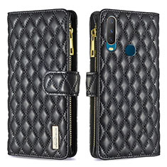 Funda de Cuero Cartera con Soporte Carcasa B12F para Vivo Y3s Negro