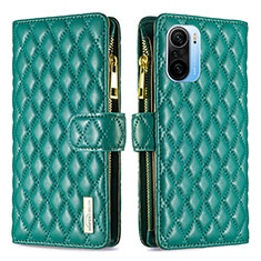 Funda de Cuero Cartera con Soporte Carcasa B12F para Xiaomi Mi 11i 5G Verde