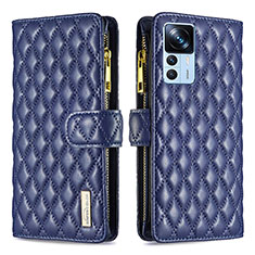 Funda de Cuero Cartera con Soporte Carcasa B12F para Xiaomi Mi 12T Pro 5G Azul